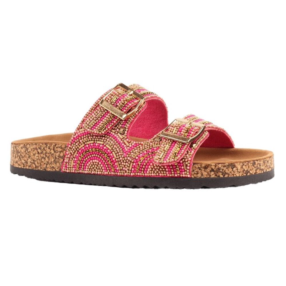 Lunar Womens/Ladies Skyrise Leather Sandals / Pink